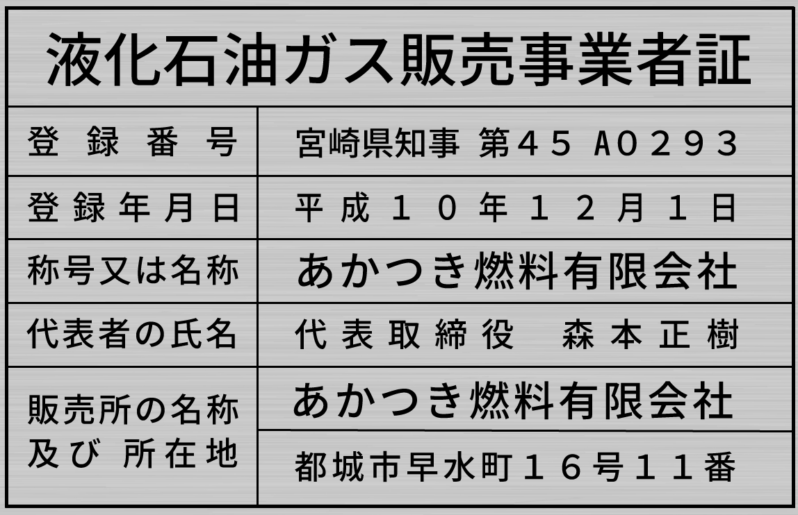 液化石油ガス販売事業者証