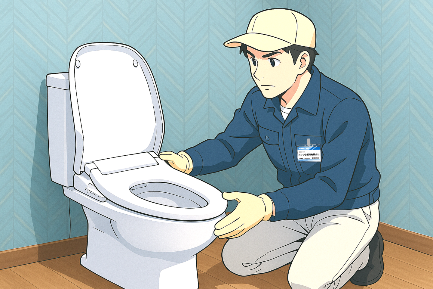 トイレ修理作業